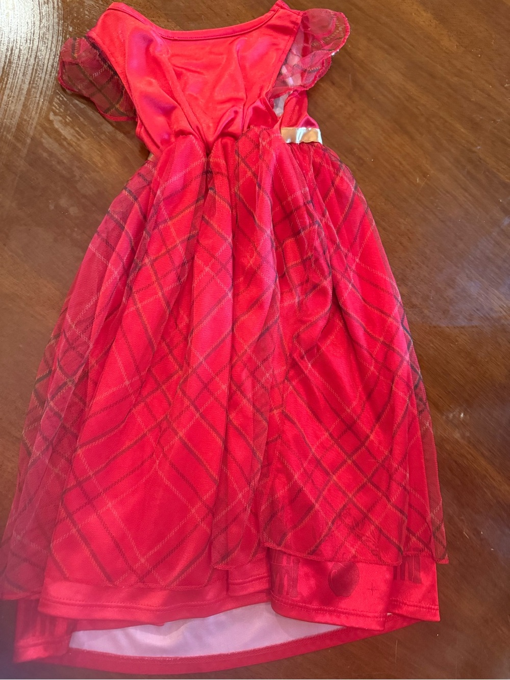Disney Christmas Red Princess Dress with Gold Waist Bow - Picture 2 of 4